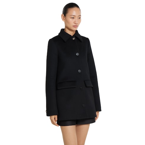 Manteau en laine avec boutons à détail Mors