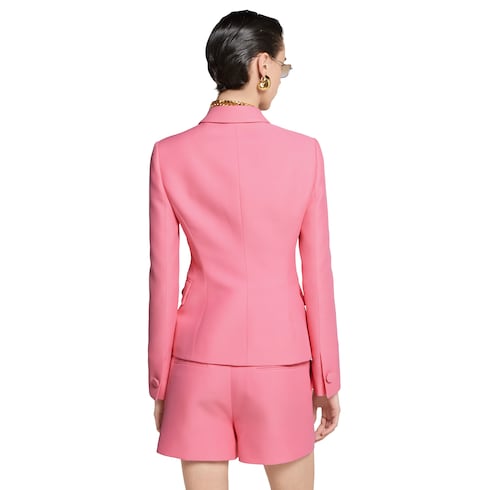 Crêpe wool silk jacket with tiger