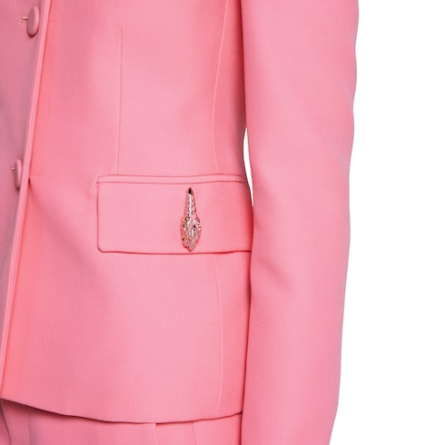 Crêpe wool silk jacket with tiger