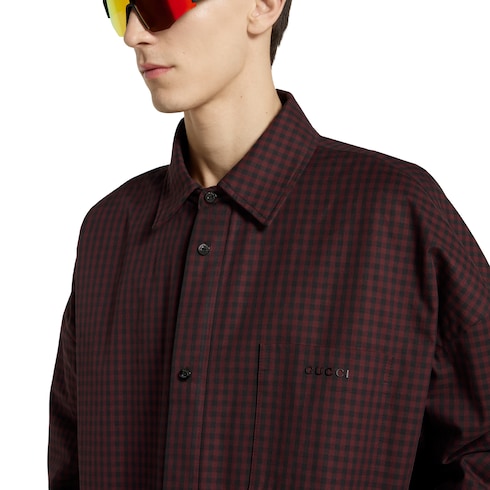 Cotton gingham padded jacket
