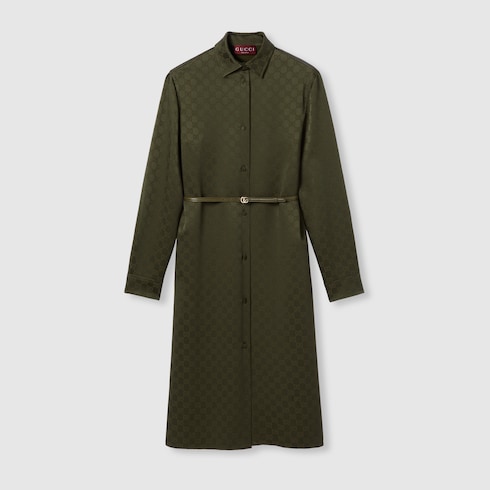 GG satin shirt dress