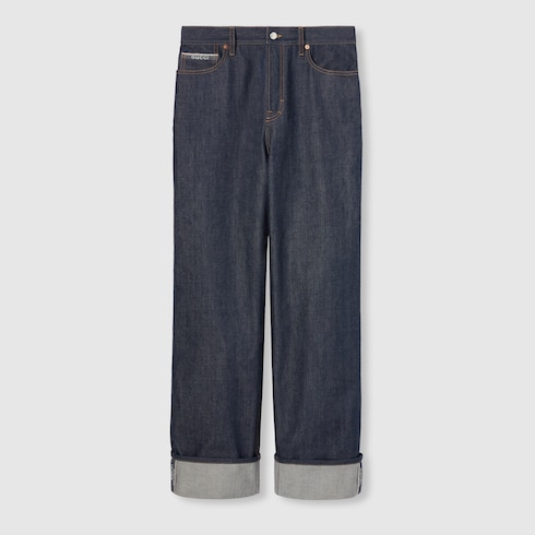 Denim pants with Gucci selvedge