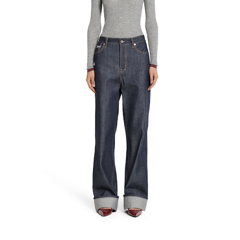 Denim pants with Gucci selvedge