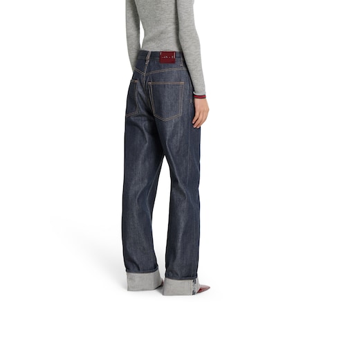Pantalón de denim con Gucci de selvedge