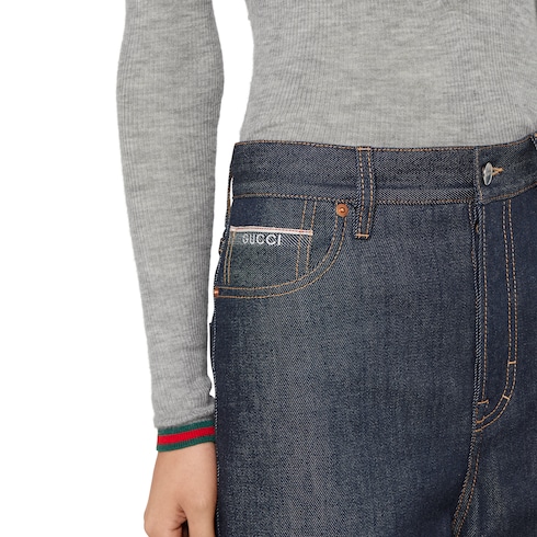 Pantalón de denim con Gucci de selvedge