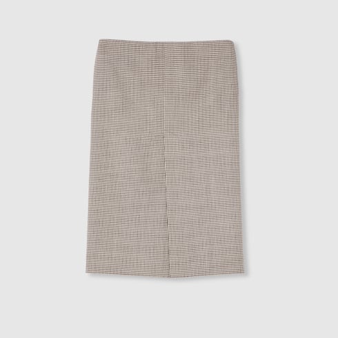 Chemise en laine à motif vichy avec broderie
