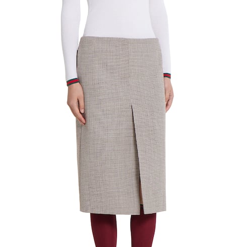 Chemise en laine à motif vichy avec broderie
