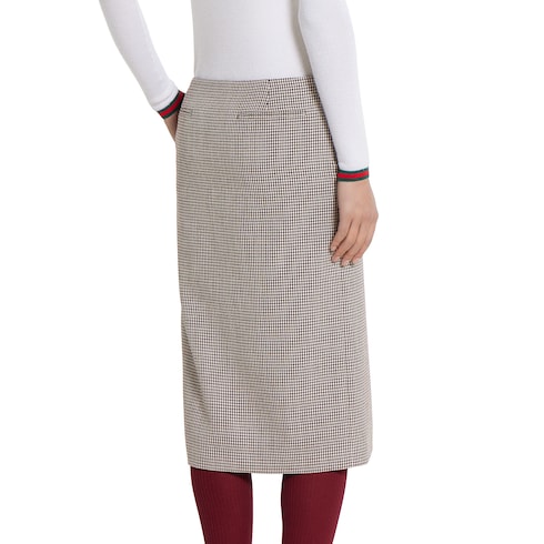 Chemise en laine à motif vichy avec broderie