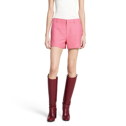 Short en laine et soie avec logo