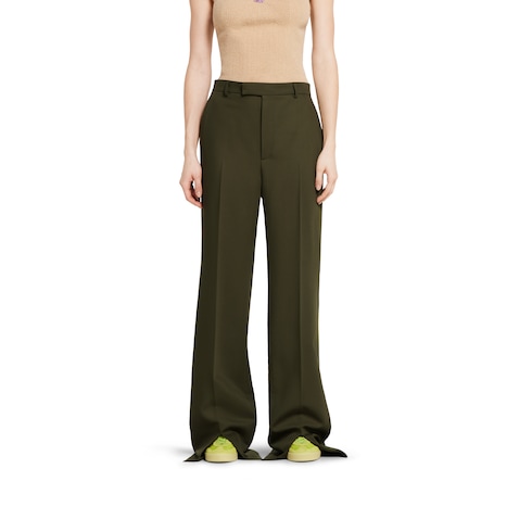 Pantalon en laine mohair avec logo