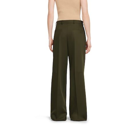 Wool mohair pants with logo