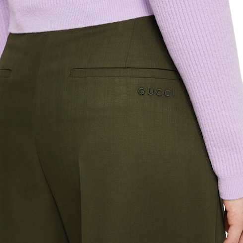 Pantalone in lana mohair con logo