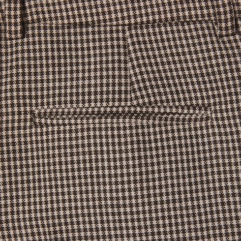 Hose aus Wolle mit Vichykaro und Stickerei