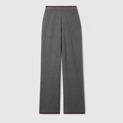 Pantalon en laine feutrée côtelée douce