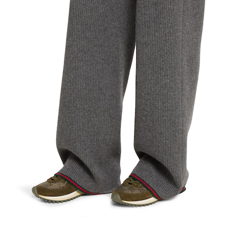 Soft rib felted wool pants