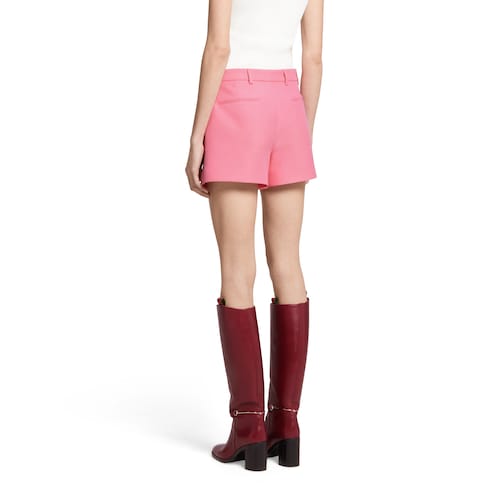 Short en laine et soie avec logo