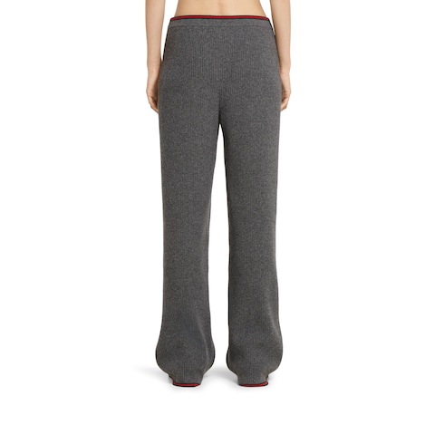 Soft rib felted wool pants