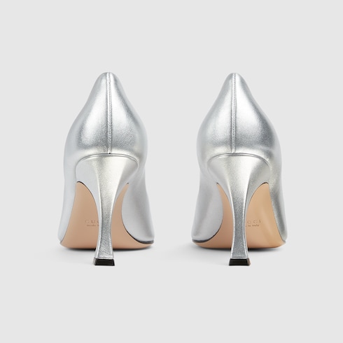 Women's pump with crystal Interlocking G