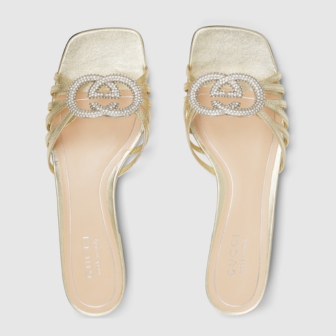 Mules avec détail GG en cristaux pour femme