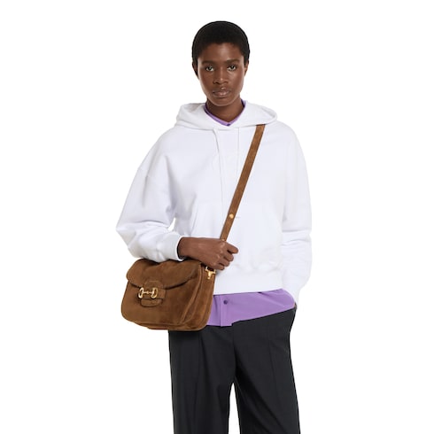 Sac à épaule Gucci Horsebit 1955 Aura moyen format