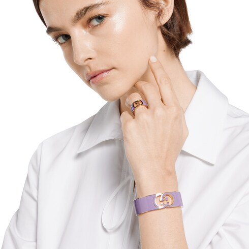 Gucci Interlocking Armspange mit Emaille
