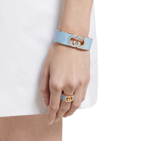Gucci Interlocking enamel cuff bracelet