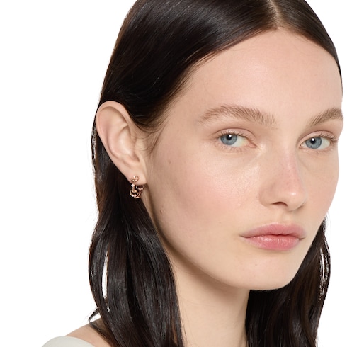 Horsebit 18k diamond hoop earrings