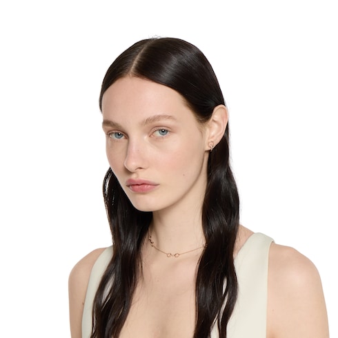 أقراط Gucci Horsebit مسامير ألماس ذهب 18  