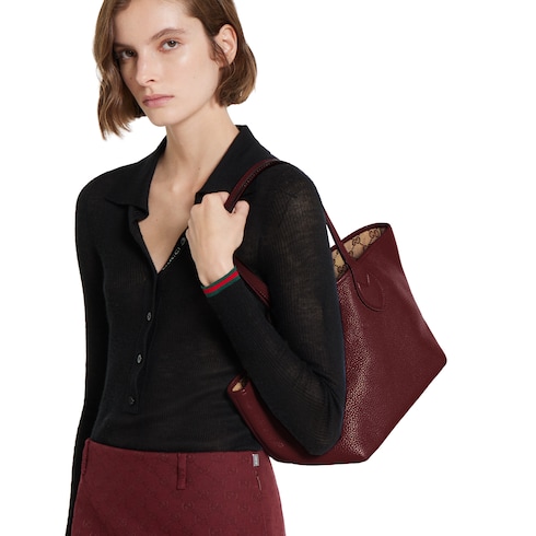 GUCCI グッチ トートバッグ GG柄 A4 ロッソ アンコーラ グッチ トーティッシマ〕ミディアム リバーシブル トートバッグ