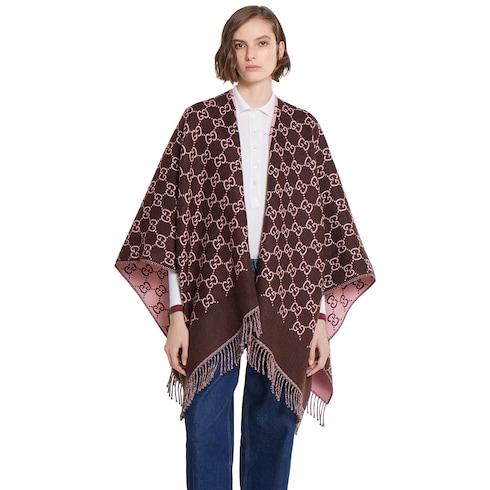 Capa de jacquard de lana con GG