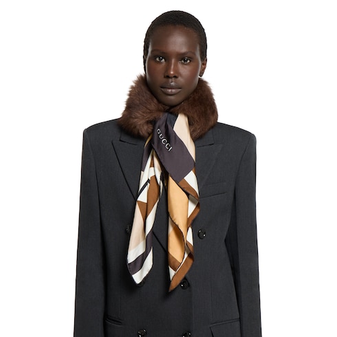 Fuzzy fabric and silk neck tie