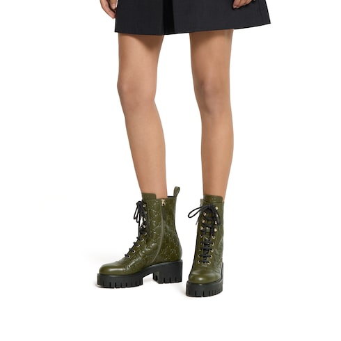 Women's lace-up ankle boot with GG