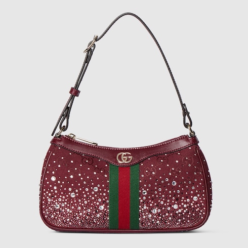 Bolso de hombro Ophidia con cristales pequeño