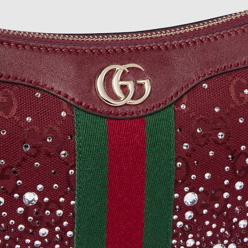 Bolso de hombro Ophidia con cristales pequeño