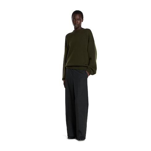 Wool cashmere sweater with Web trim