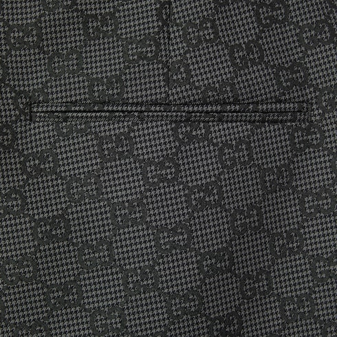 GG gingham technical wool pant