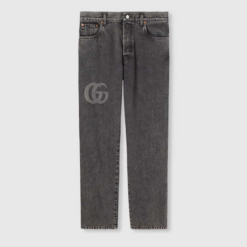 Pantalon ajusté en denim avec logo