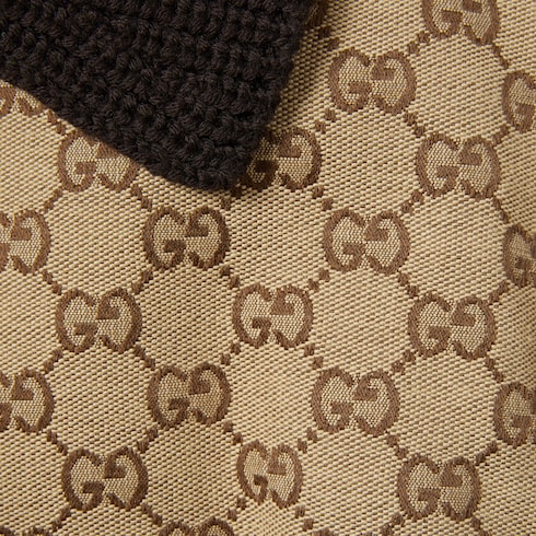 Veste sans manches en toile GG avec étiquette en cuir