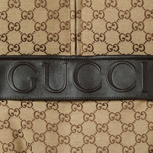 Veste sans manches en toile GG avec étiquette en cuir