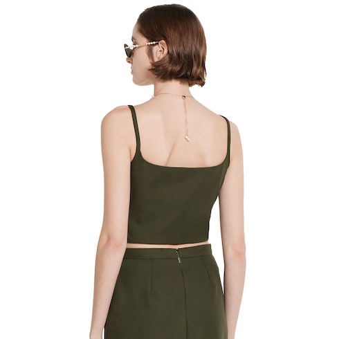 Wool mohair top with embroidery