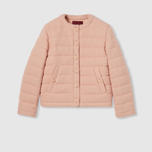 Textured wool tweed padded jacket