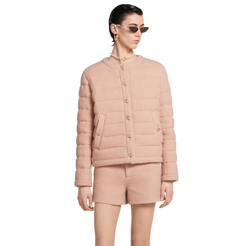 Textured wool tweed padded jacket