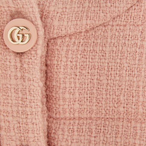 Textured wool tweed padded jacket