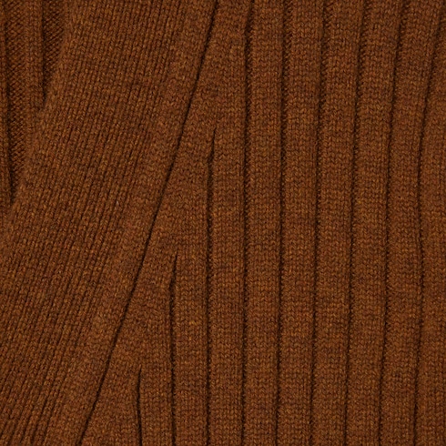 Rib wool cashmere knit cardigan