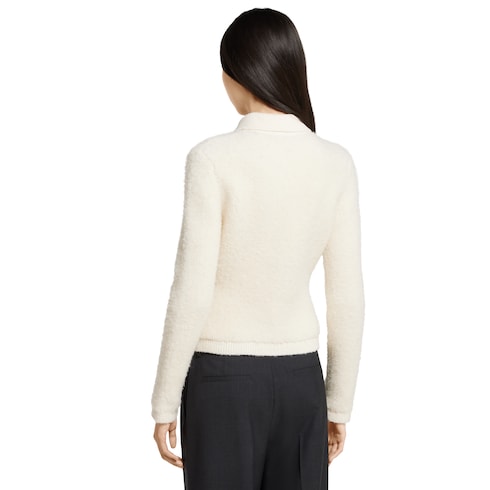 Wool bouclé polo cardigan