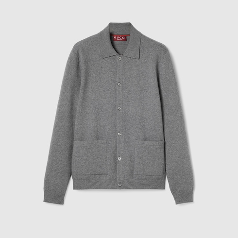 Wool cashmere knit cardigan