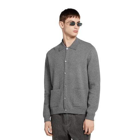 Wool cashmere knit cardigan