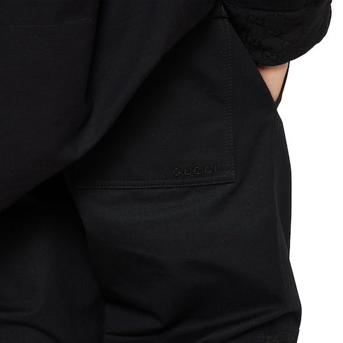 Cotton ripstop pant with canvas insert