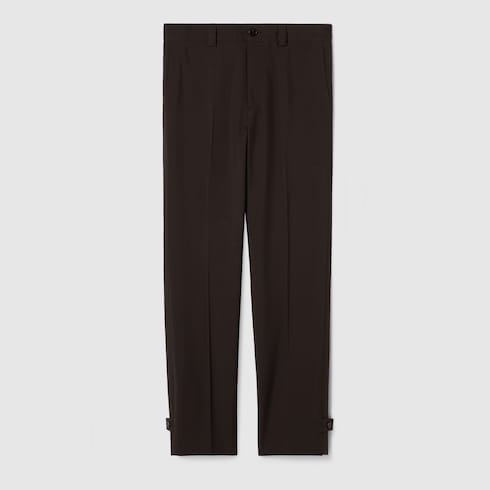 Wool gabardine pant with logo