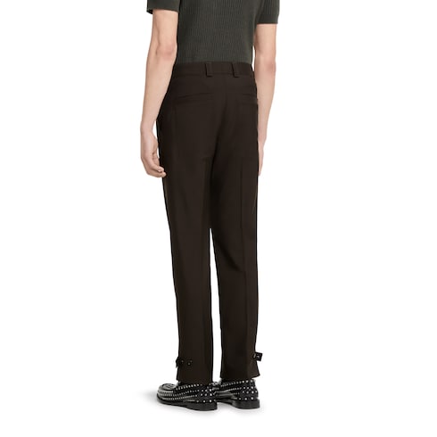 Wool gabardine pant with logo